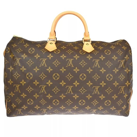 LOUIS VUITTON Speedy 40 Travel Hand Bag Monogram Leather Brown - Picture 1 of 16